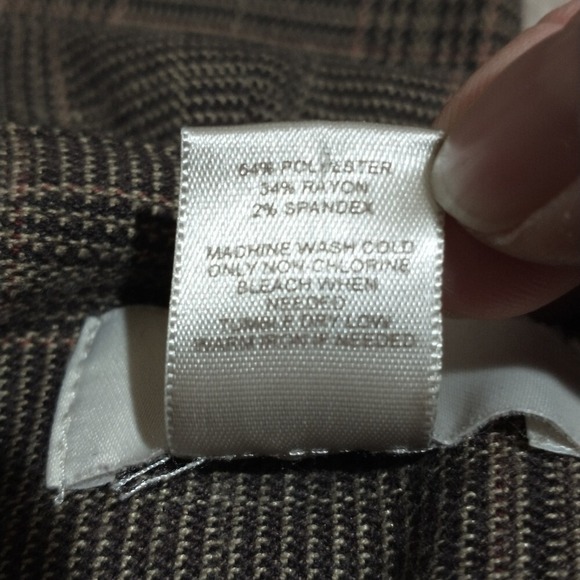 Loft women's brown plaid pants size 2 - Picture 6 of 6